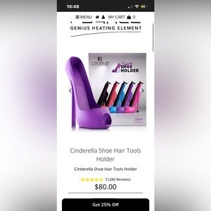 Purple Cinderella Shoe Hair Holder